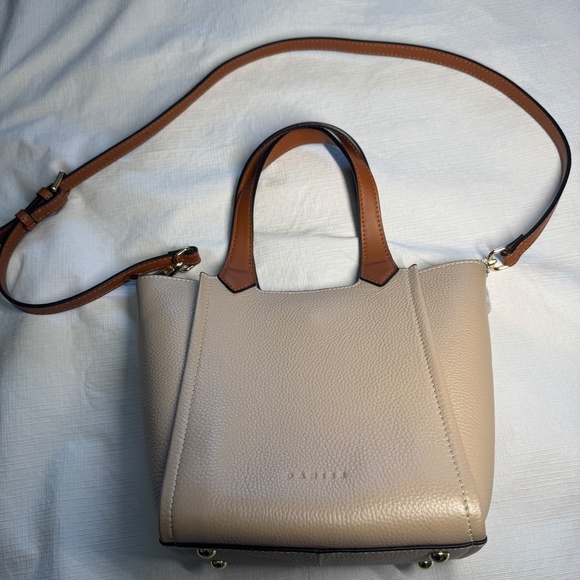 Danier Cream and Brown Crossbody Bag - Picture 2 of 10